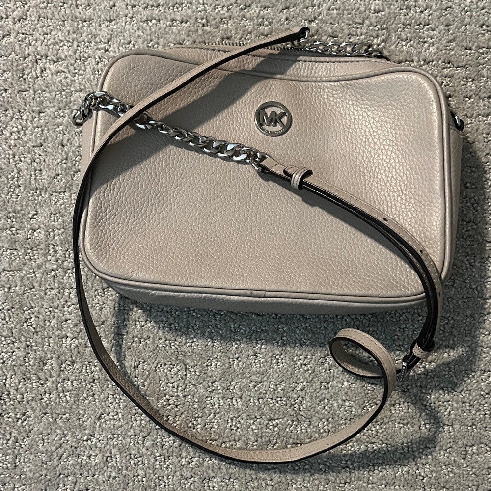Michael Kors Cream Leather Crossbody Bag
